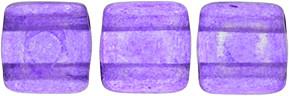 Czechmate 6mm Square Glass Czech Two Hole Tile Bead, Colortrends:Transparent Bodacious