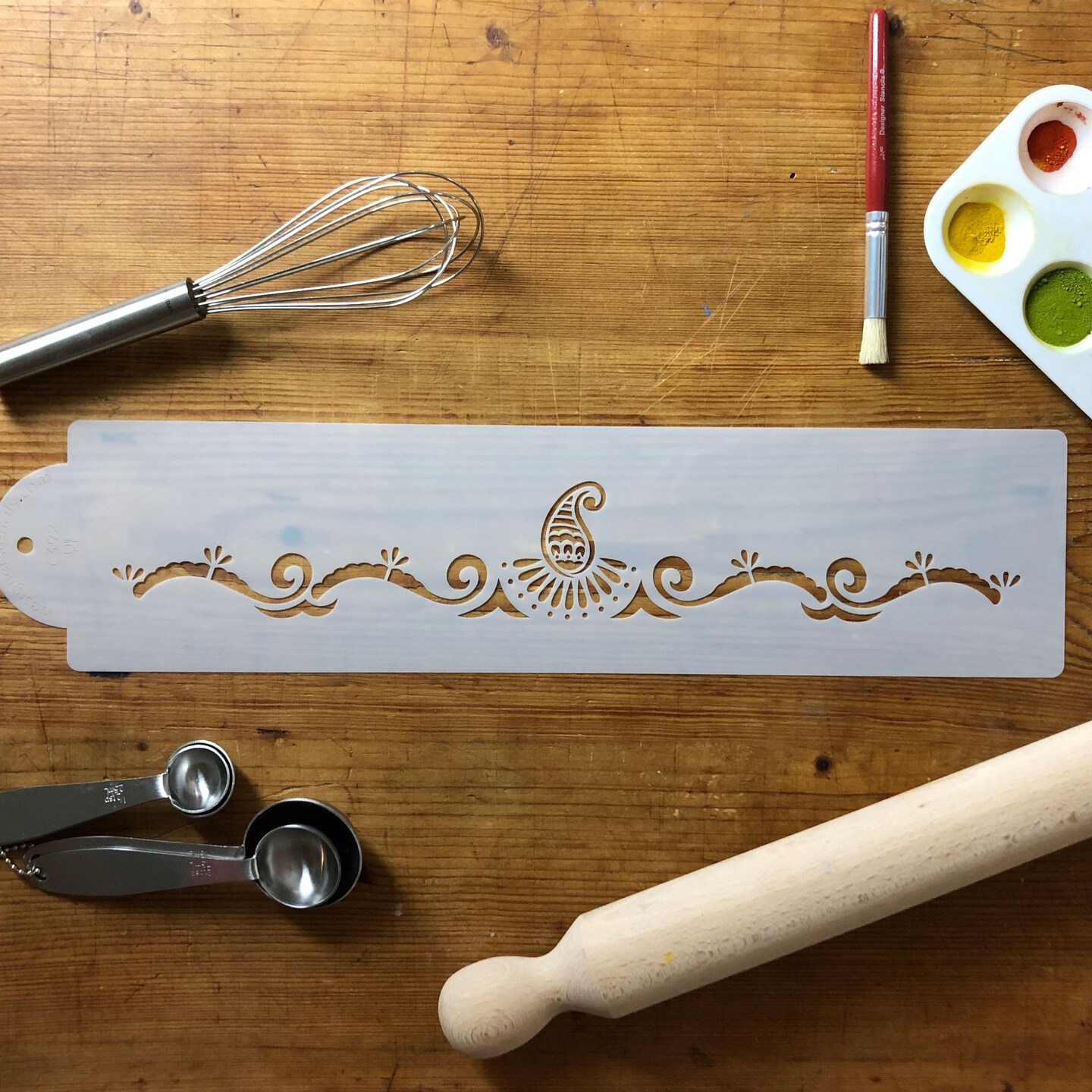 Mehndi Cake Stencil Tier #3 | C392 by Designer Stencils | Cake Decorating Tools | Baking Stencils for Royal Icing, Airbrush, Dusting Powder | Reusable Plastic Food Grade Stencil for Cakes | Easy to Use & Clean Cake Stencil