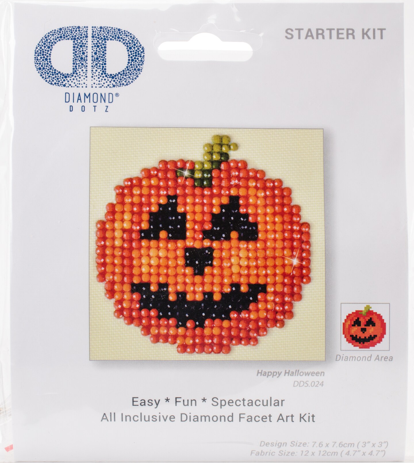 Diamond Dotz Starter Diamond Art Kit 3"X3"-Happy Halloween