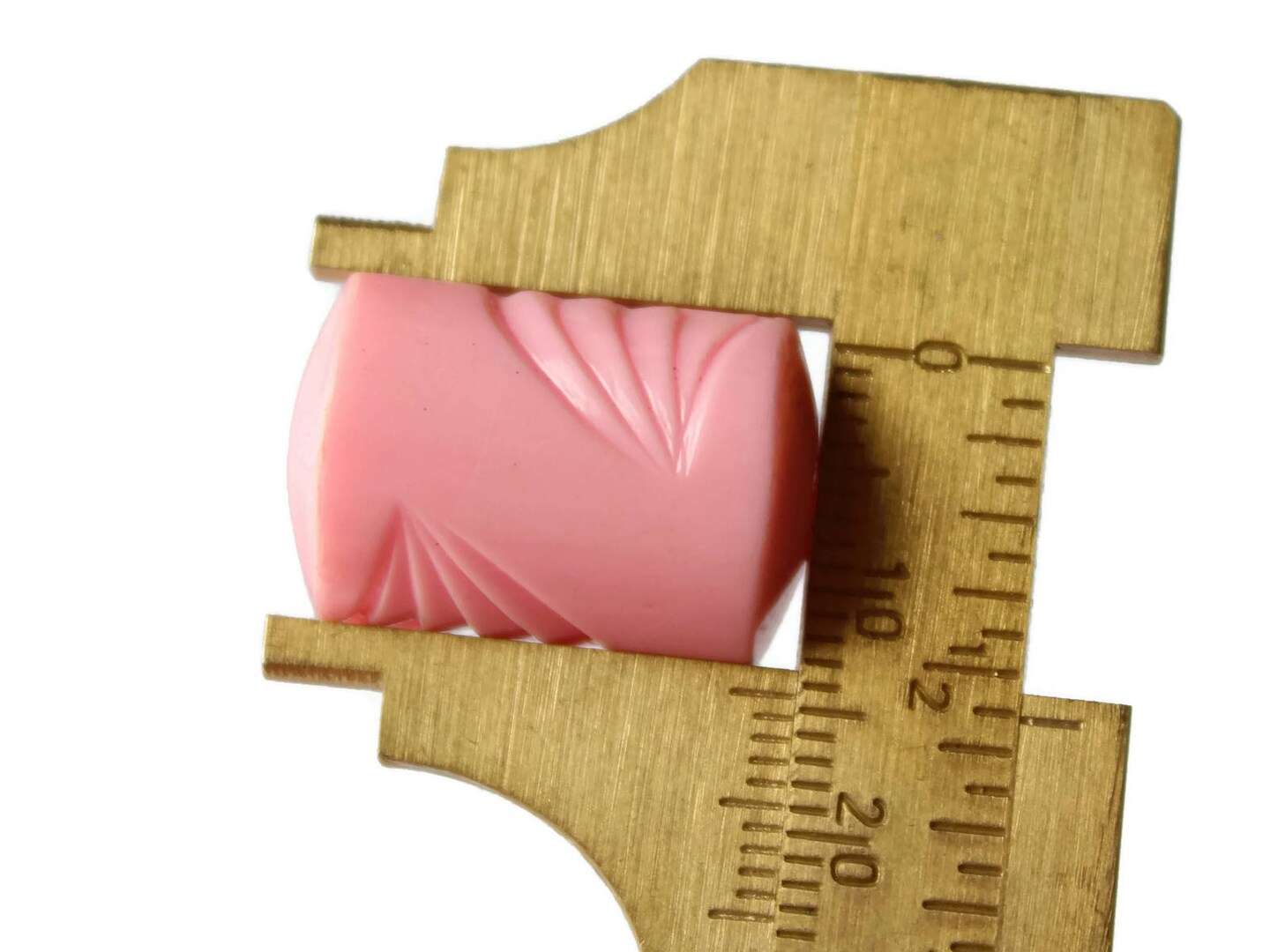 10 22mm Pink Plastic Tube Beads With Wave Design - Vintage Plastic Barbie Pink Beads