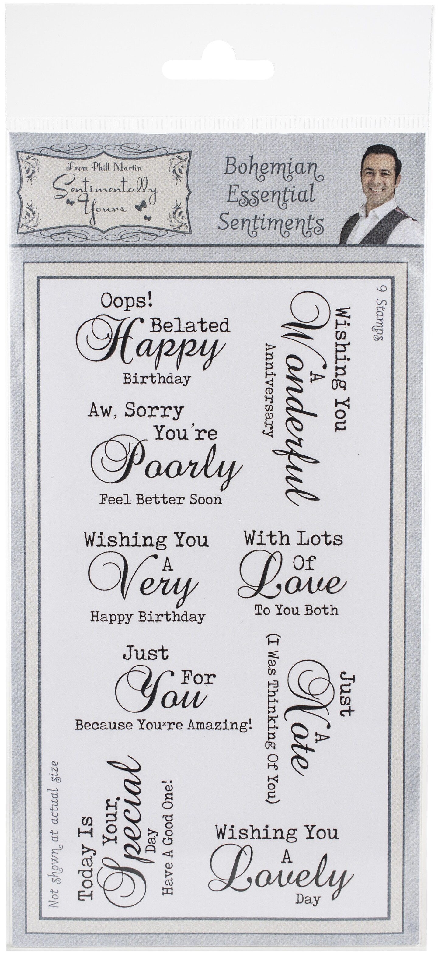 Sentimentally Yours By Phill Martin DL Clear Stamps-Bohemian Essential Sentiments