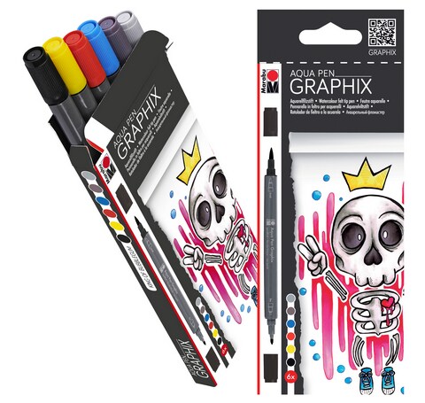 MARABU AQUA PEN KING OF BUBBLE GUM 6PC SET