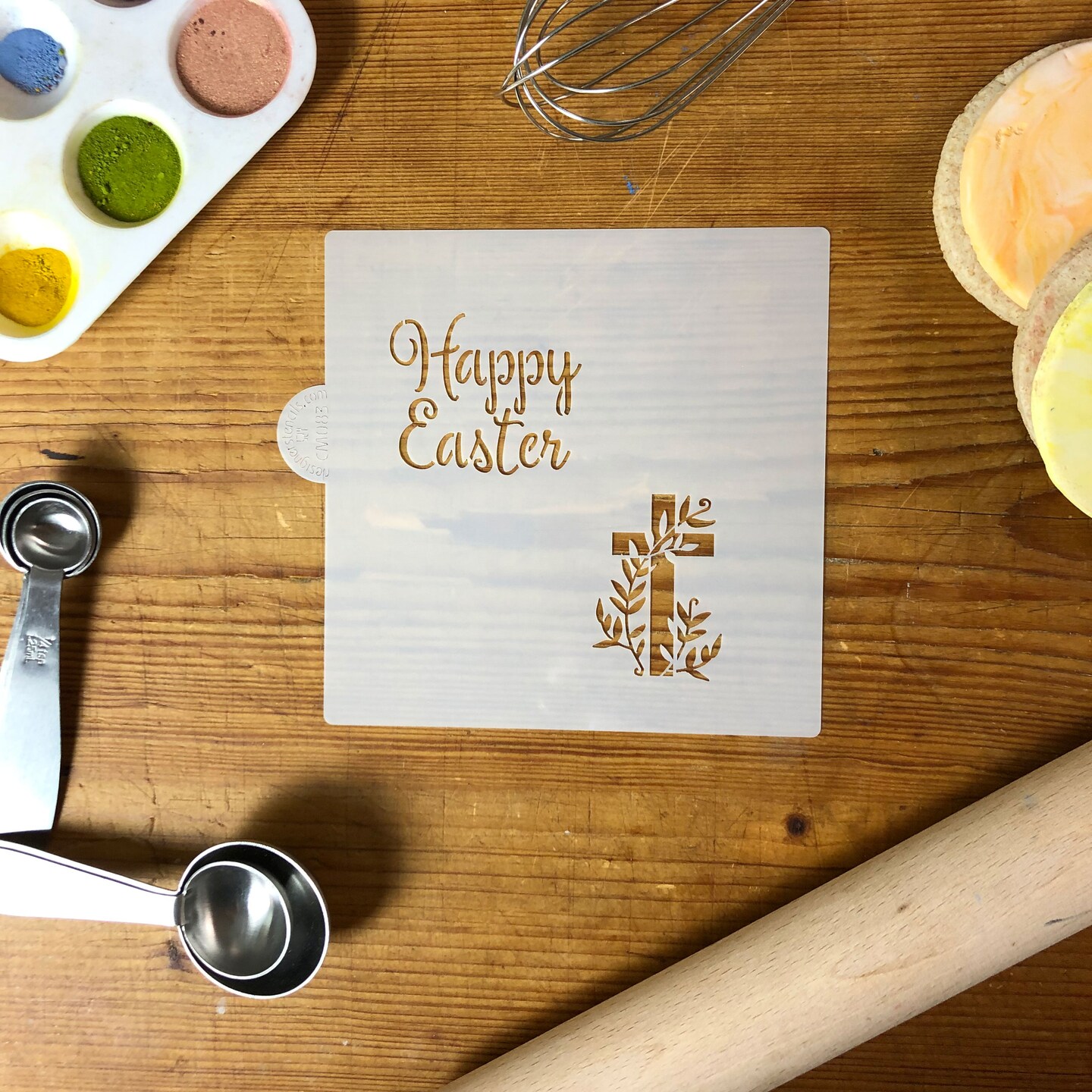 Happy Easter Cookie & Craft Stencil | CM083 by Designer Stencils | Cookie Decorating Tools |