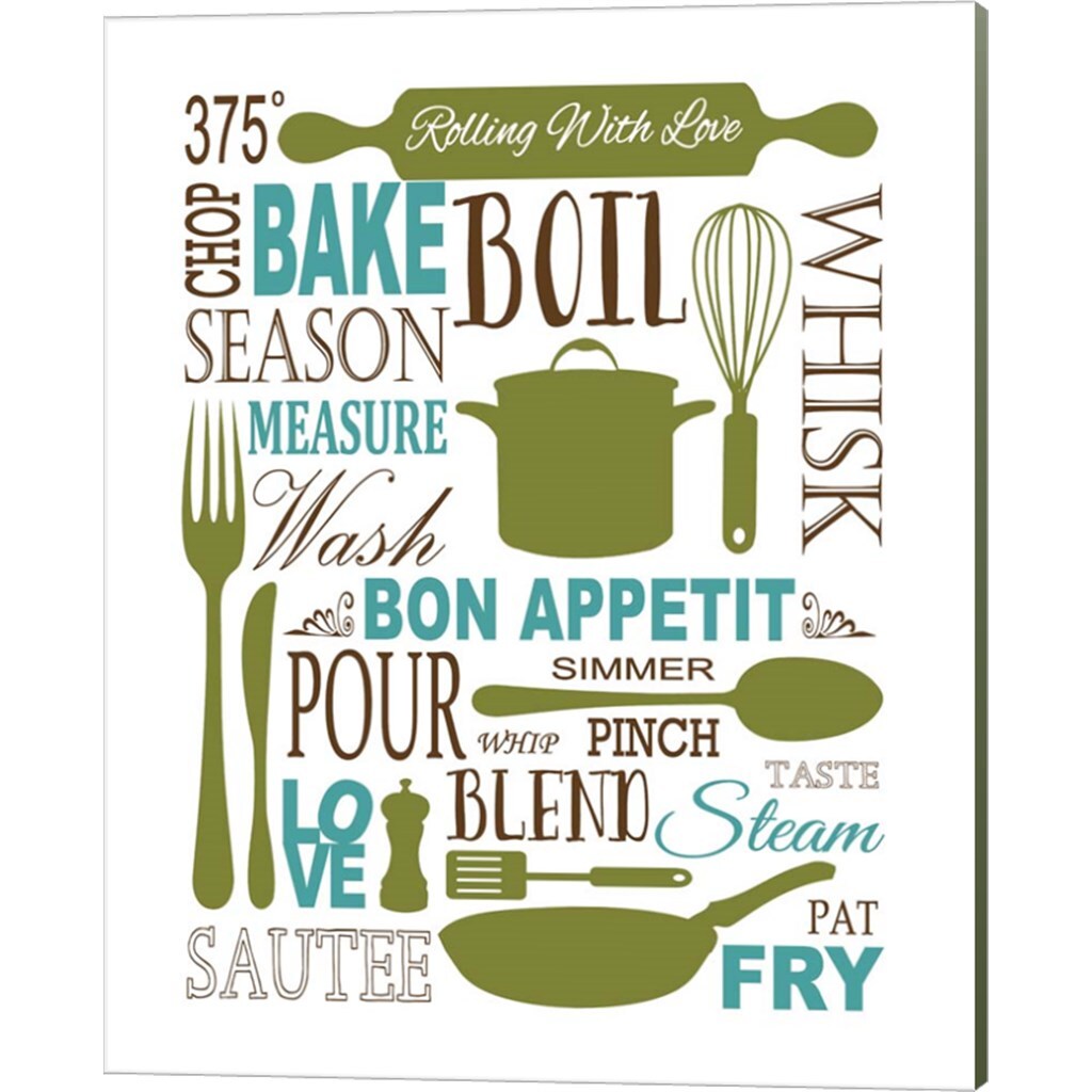 Culinary Love (color) by Leslie Fuqua 12&#x22; x 15&#x22; Canvas Wall Art (Set of 2)