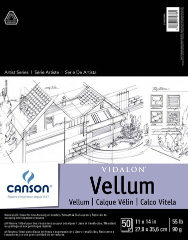 VIDALON VELLUM TAPE BOUND 50 SHEETS PAD 11X14