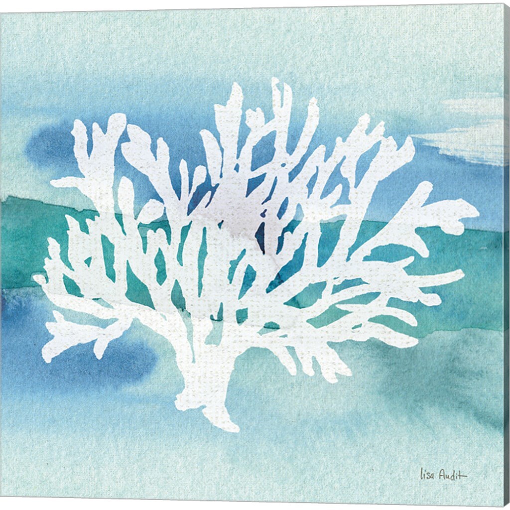 Sea Life Coral by Lisa Audit 14&#x22; x 14&#x22; Canvas Wall Art (Set of 2)
