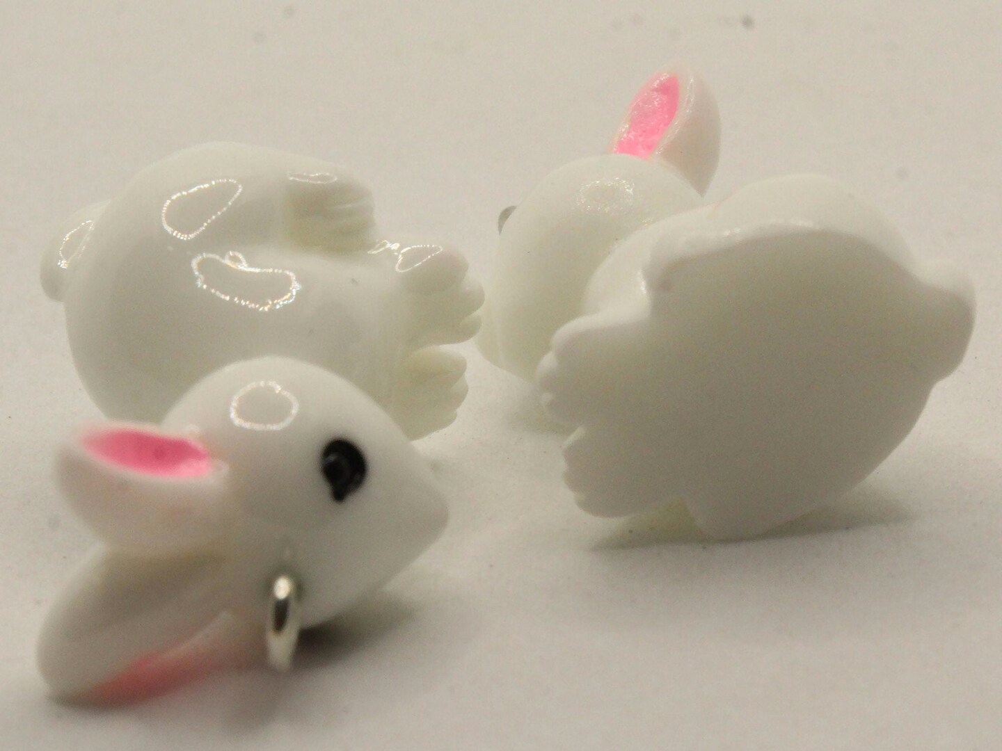 2 29mm White Resin Rabbit Charms