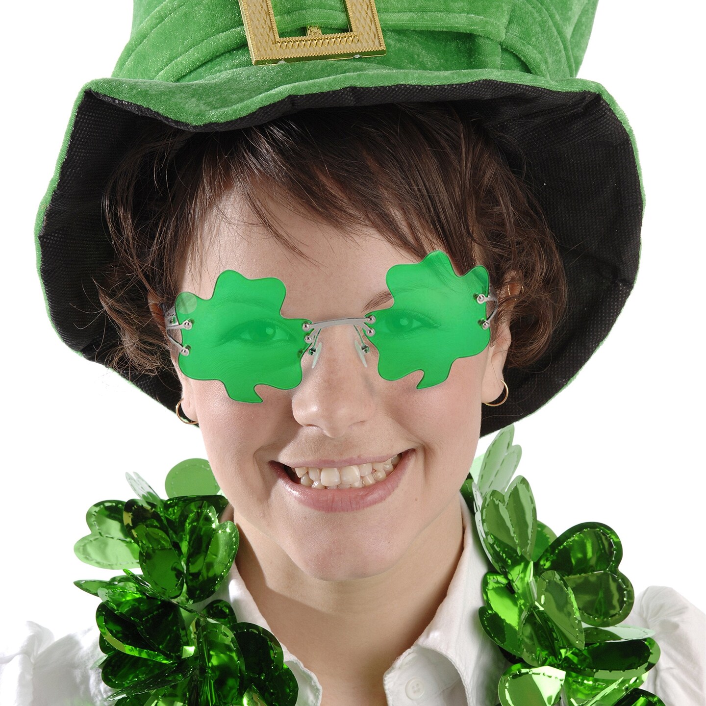 St. Patricks Day Irish Shamrock Leaves Green Leprechaun Costume Glasses, 1 Pair by Big Mos Toys