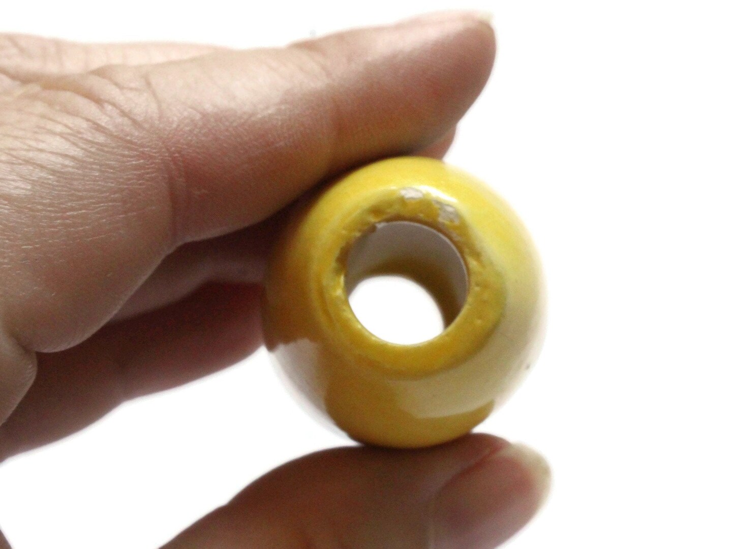 42mm Yellow Vintage Ceramic Porcelain Barrel Beads
