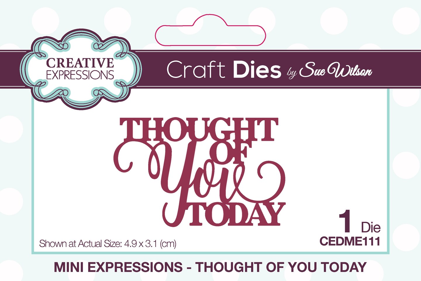 Creative Expressions Craft Dies By Sue Wilson-Mini Sentiments Thought Of You Today