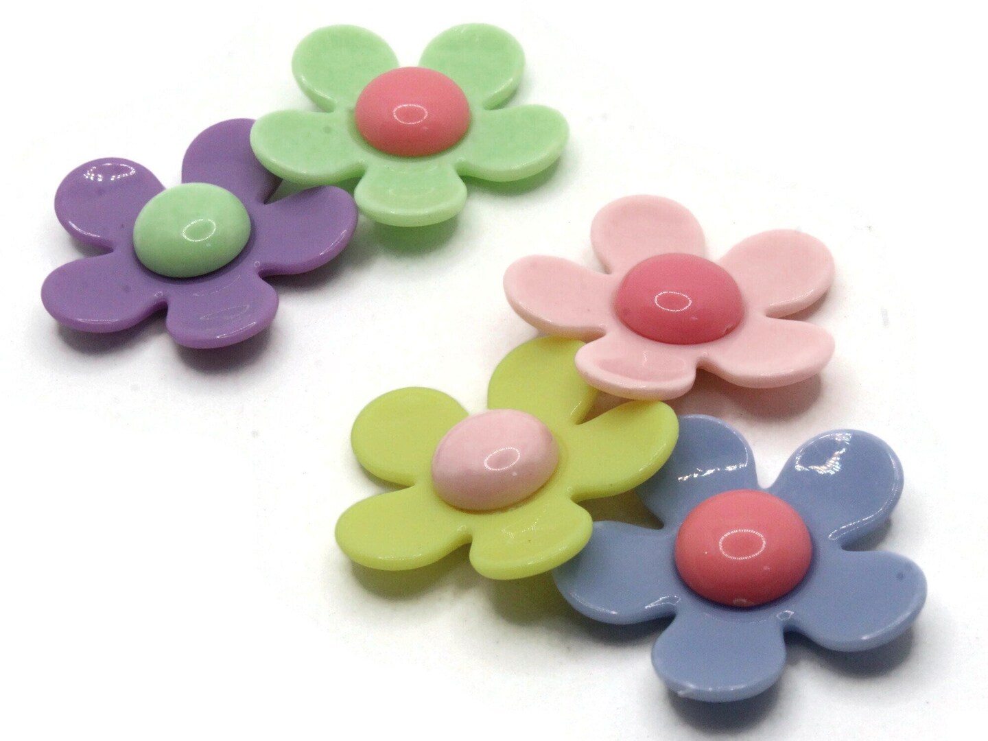 5 36mm Mixed Color Daisy Large Plastic Flower Beads