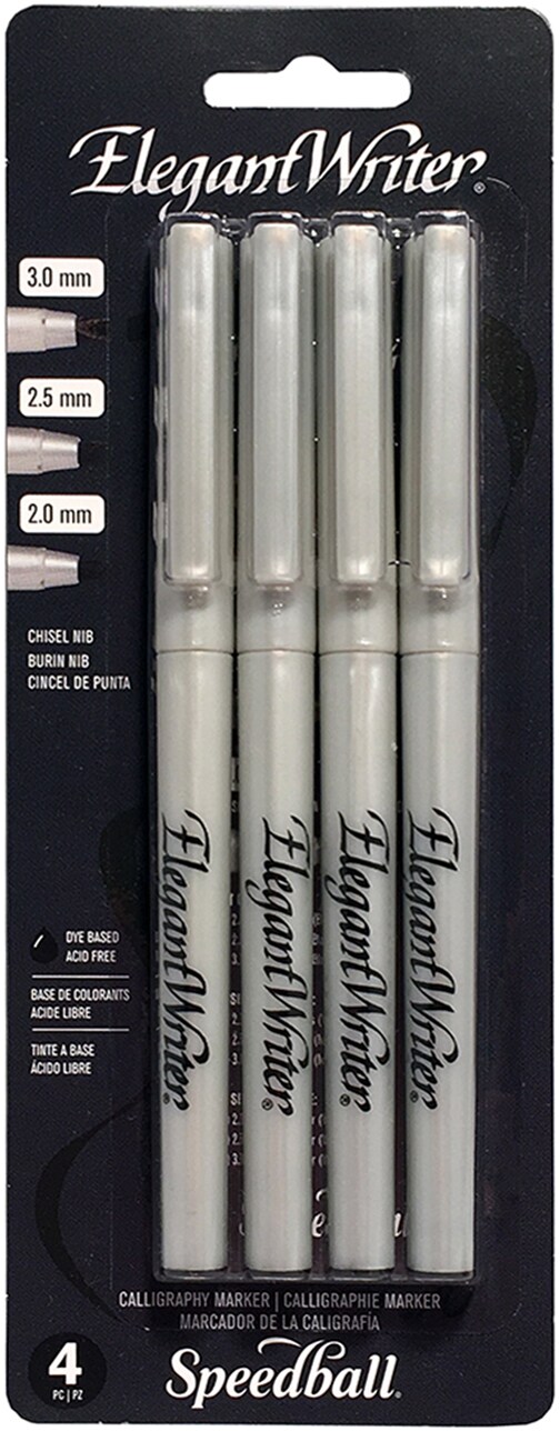 Speedball Elegant Writer Calligraphy Markers 4/Pkg-Black