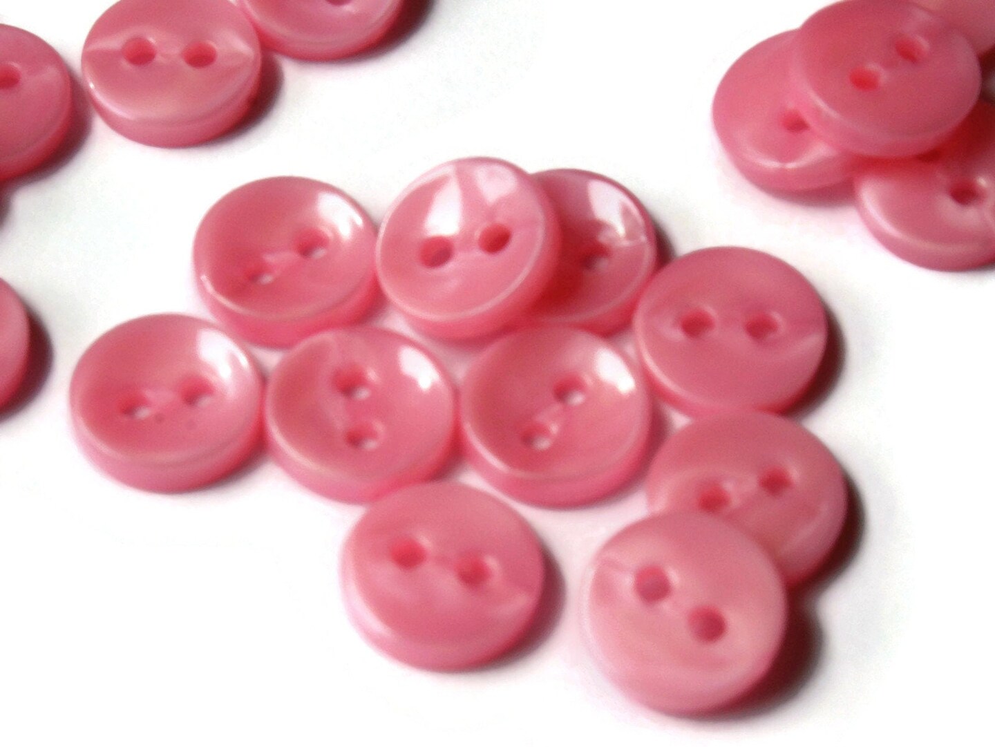 50 11mm Clear Light Pink Flat Round Plastic Two Hole Buttons by Smileyboy | Michaels