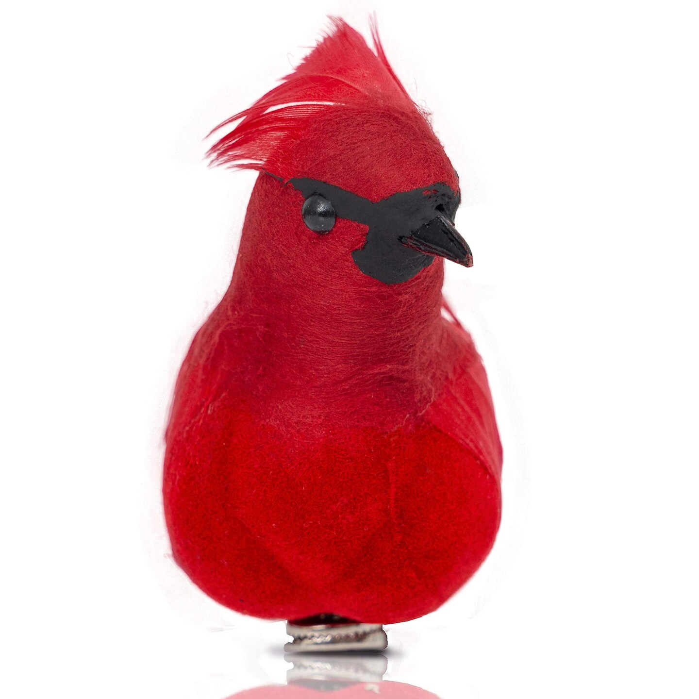 Ornativity Red Cardinal Bird Clips - Christmas Holiday Red Birds Cardinal Tree Ornaments with Clips for Attachment - Pack of 2