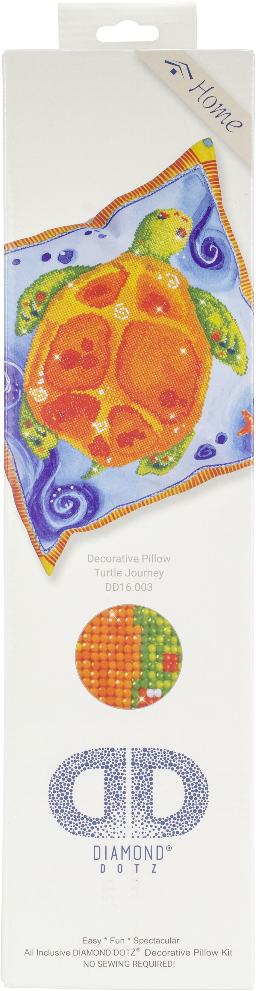 Diamond Dotz Diamond Art Pillow Kit 17.5"X17.5"-Turtle Journey