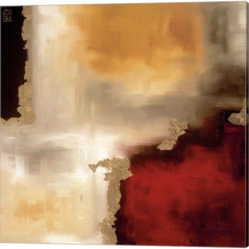 Crimson Accent by Laurie Maitland 14&#x22; x 14&#x22; Canvas Wall Art (Set of 2)