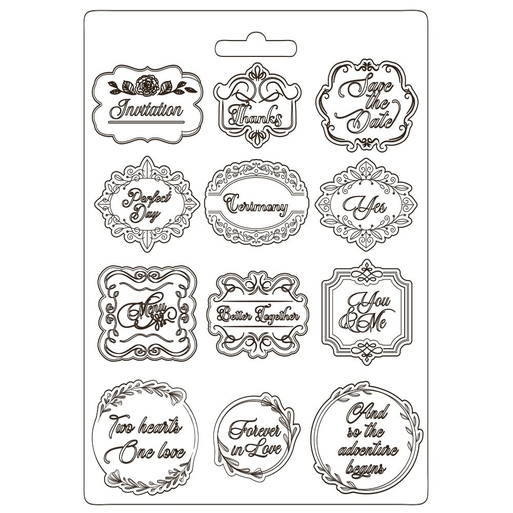 Stamperia Soft Maxi Mould 8.5"X11.5"-Plates, You And Me