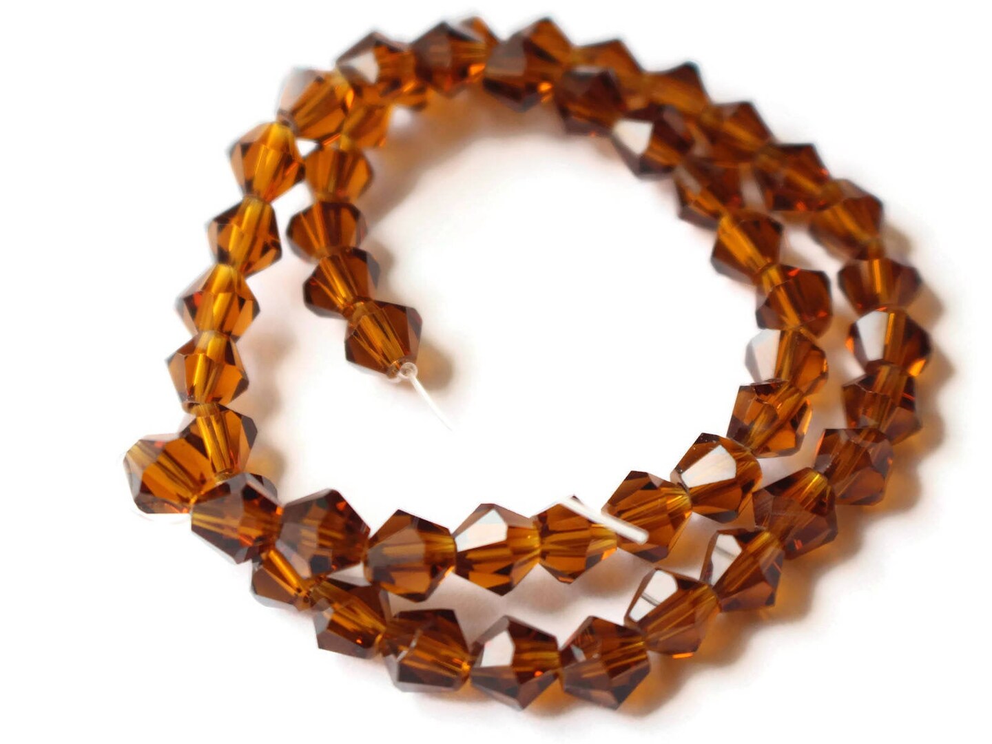 50 6mm Brown Crystal Faceted Bicone Beads