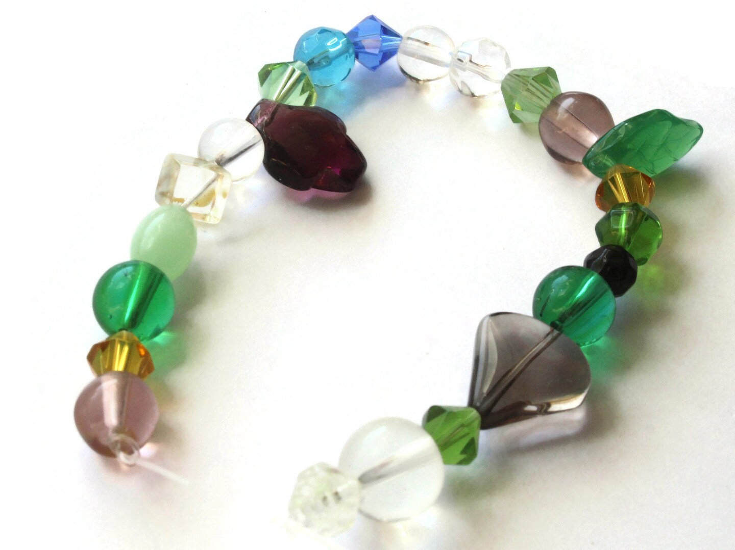 8 Inch Strand of Mixed Glass Beads to String