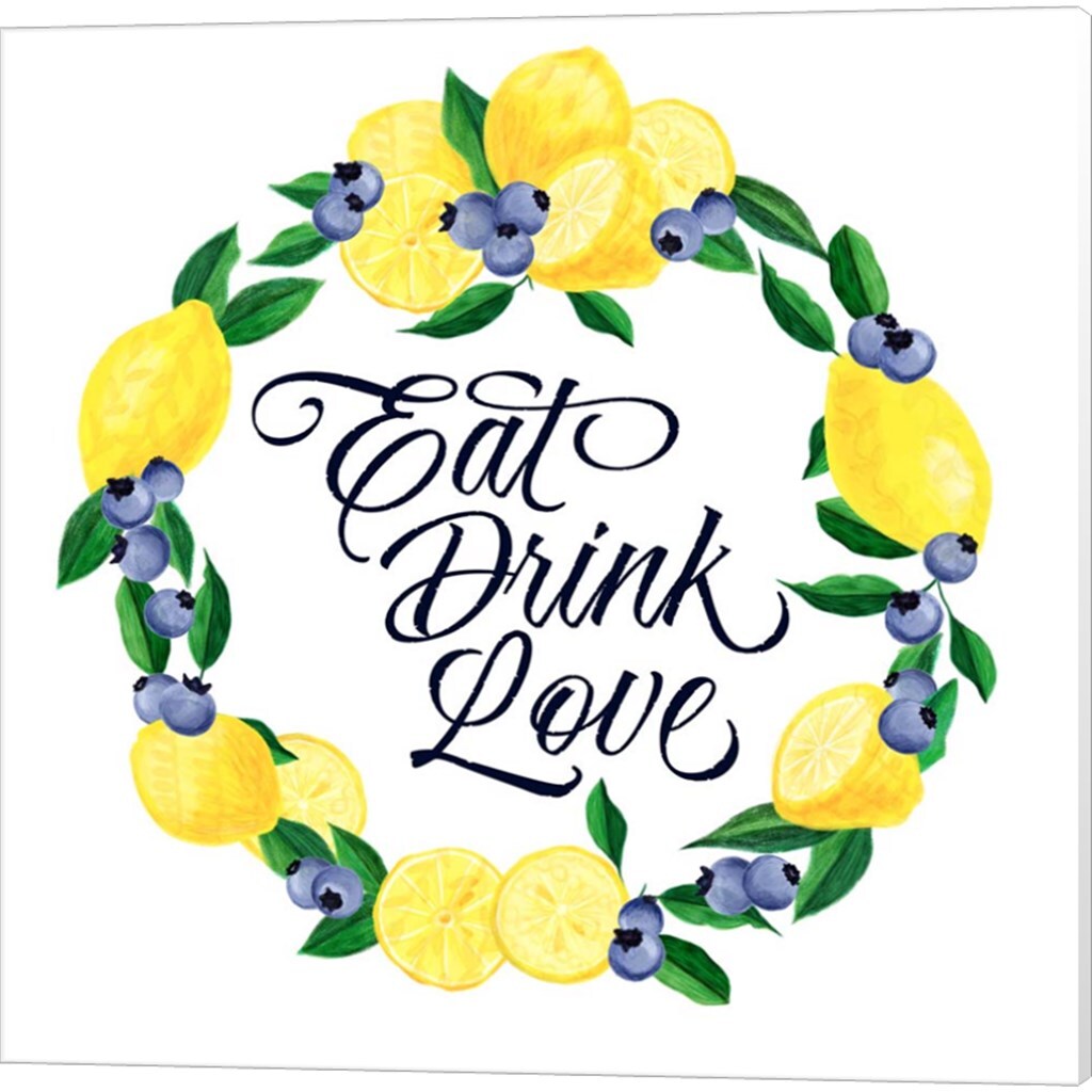 Lemon Blueberry Kitchen Sign by Noonday Design 14" x 14" Canvas Wall Art (Set of 2)