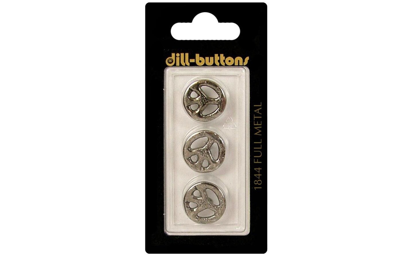 Dill Buttons 15Mm 3Pc Shank Metal Antique Silver
