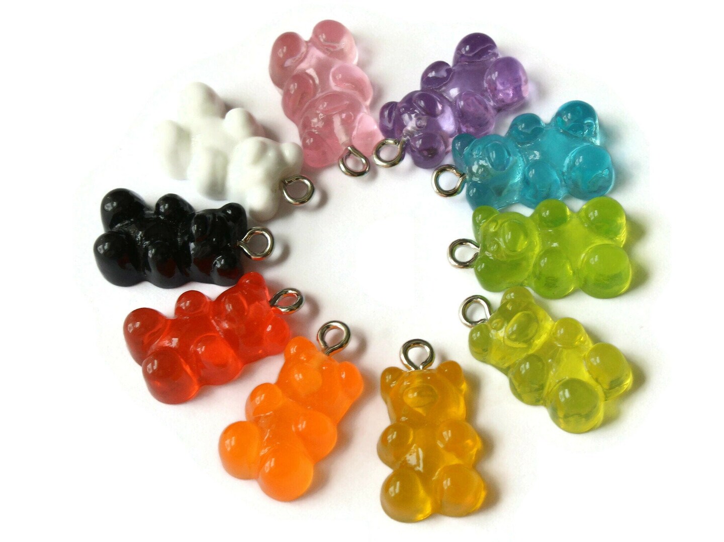 5 20mm Mixed Color Resin Gummy Bear Charms