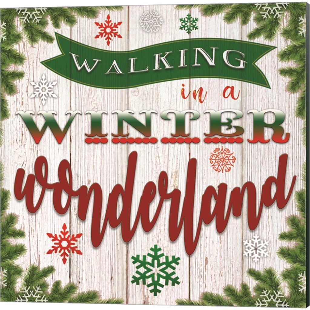 Its the Most Wonderful Time of the Year Walking in a Winter Wonderland by Bluebird Barn 14" x 14" Canvas Wall Art (Set of 2)