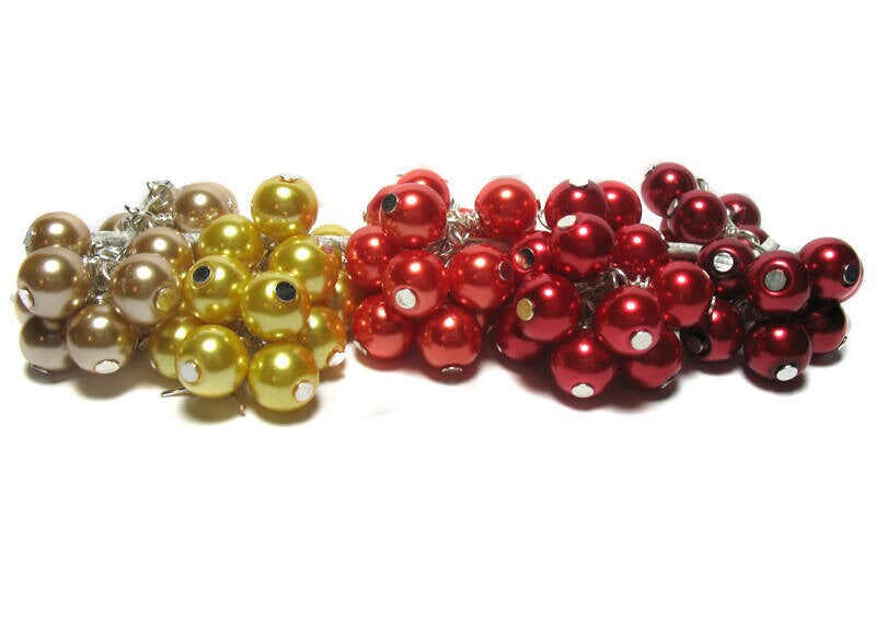 100 Glass Pearl Bead Charms, Multicolored Bulk Dangles, 8mm Pearl Beads, Adorabilities