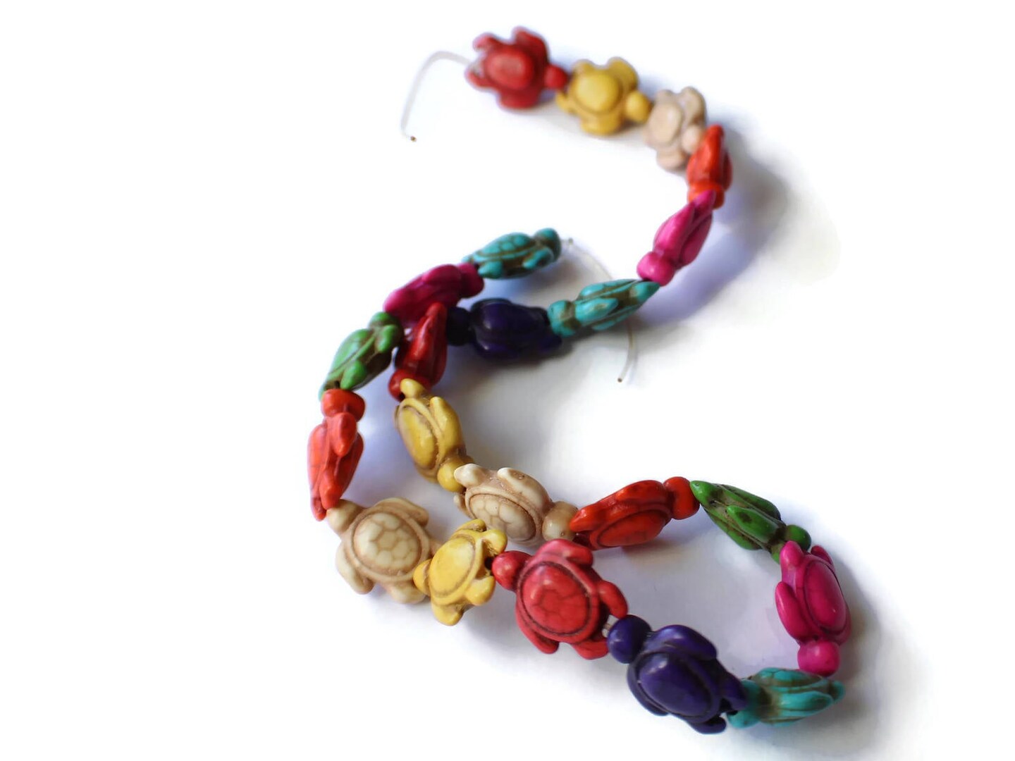 22 18mm Howlite Turtle Beads Gemstone Beads Dyed Mixed Color Beads