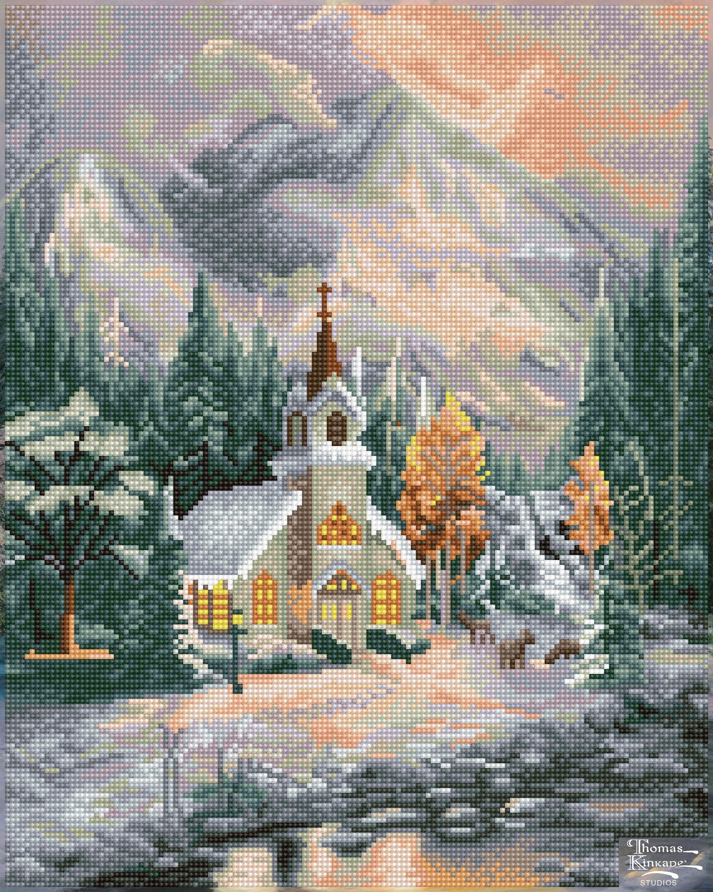 Diamond Dotz Diamond Art Kit 21.7"X30.7"-Thomas Kinkade Deer Creek Chapel