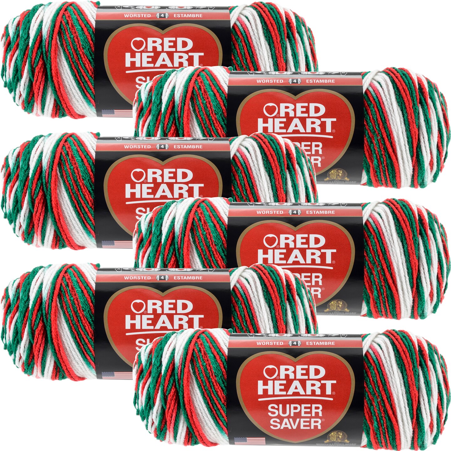 Multipack of 6 - Red Heart Super Saver Yarn-Mistletoe