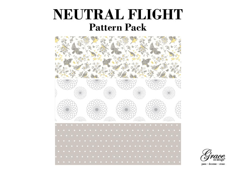 Neutral Flight - Decoupage Pack of 3 sheets! Each sheet is  12x36 inches