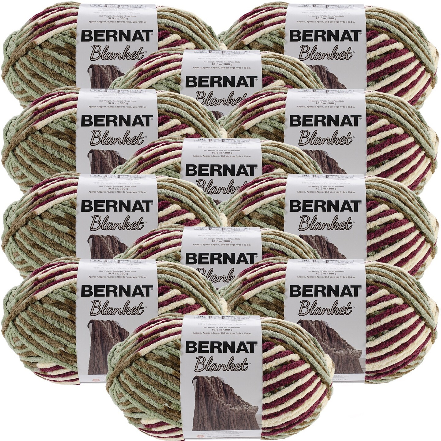 Multipack of 12 Bernat Blanket Big Ball Yarn Plum Fields Michaels