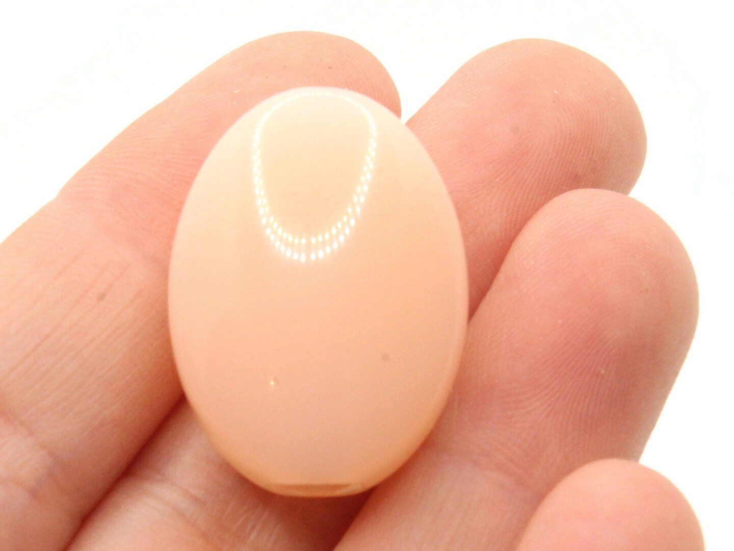 8 26mm Vintage Pink Plastic Flat Oval Beads - Large Hole Beads