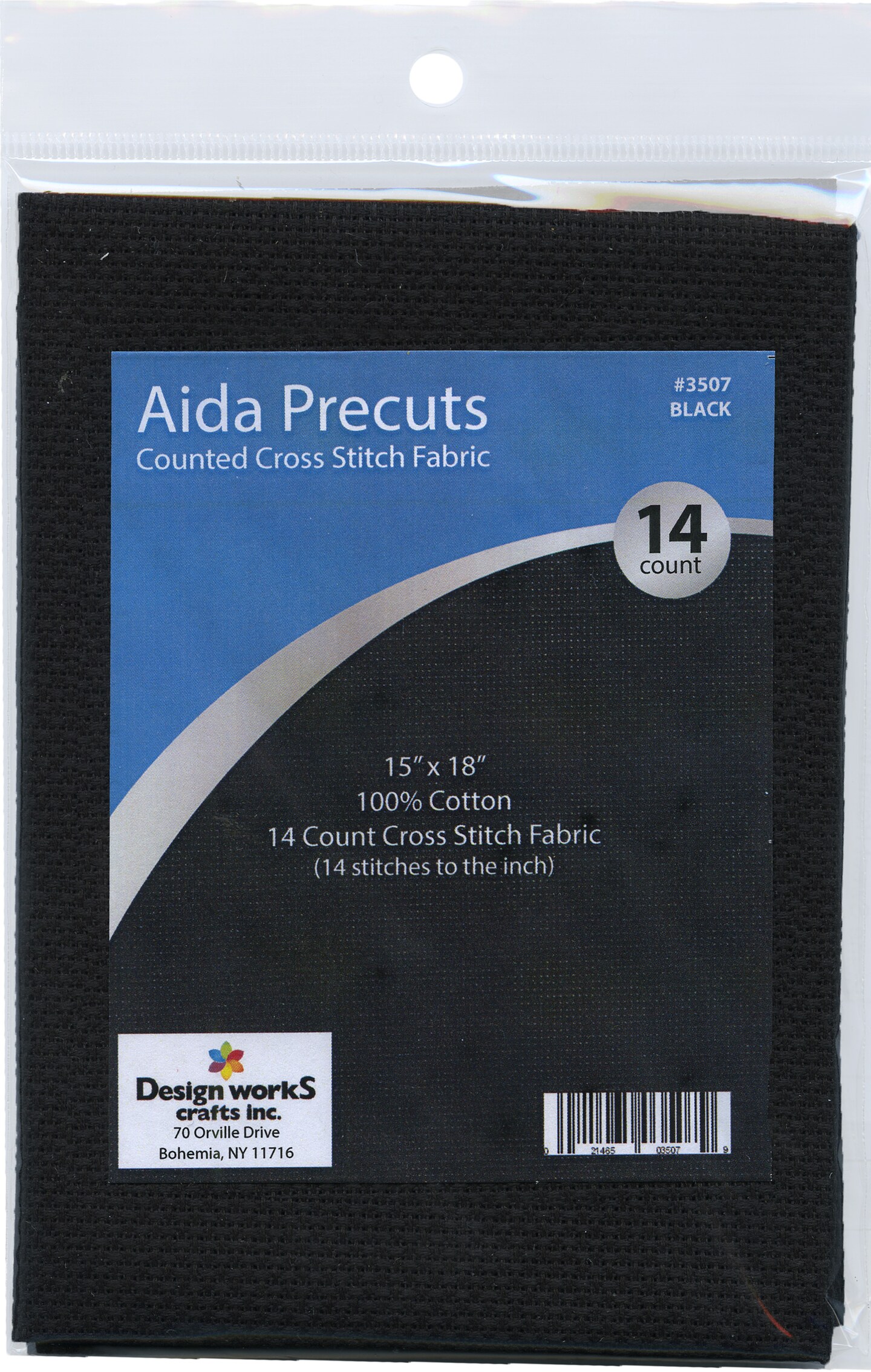 Design Works Gold Quality Aida 14 Count 15&#x22;X18&#x22;-Black