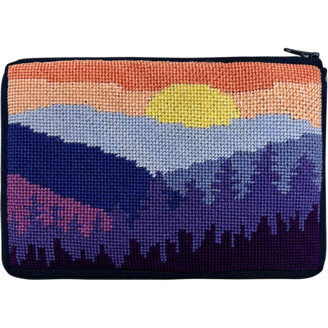 Stitch & Zip Cosmetic Case Needlepoint Kit- Mountain Scene SZ641