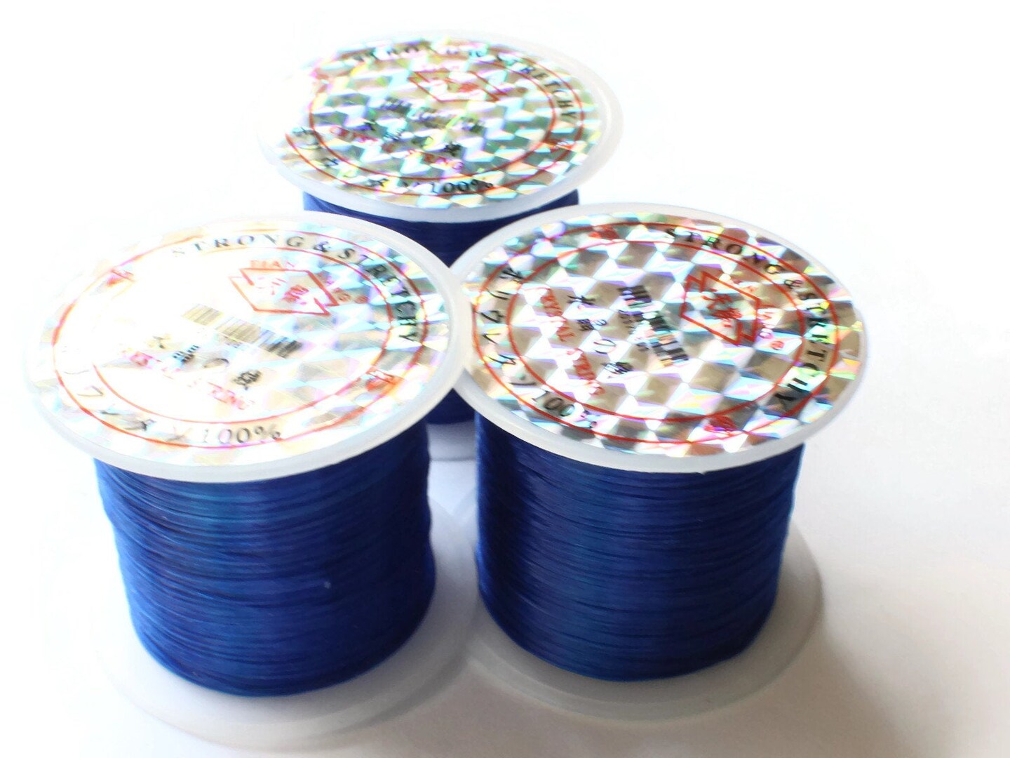 3 Rolls Thread Dark Blue Elastic Cord 0.8mm Elastic Thread 10 Meters per roll