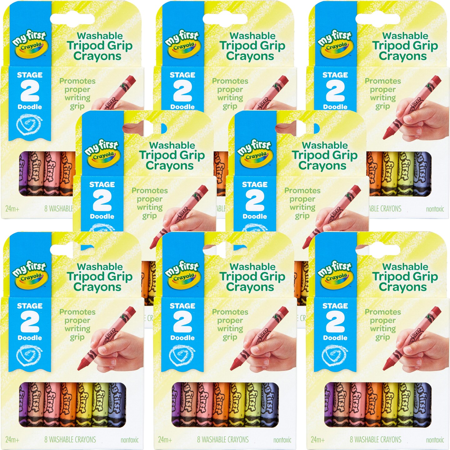 Multipack of 8 - Crayola My First Washable Tripod Grip Crayons-8/Pkg