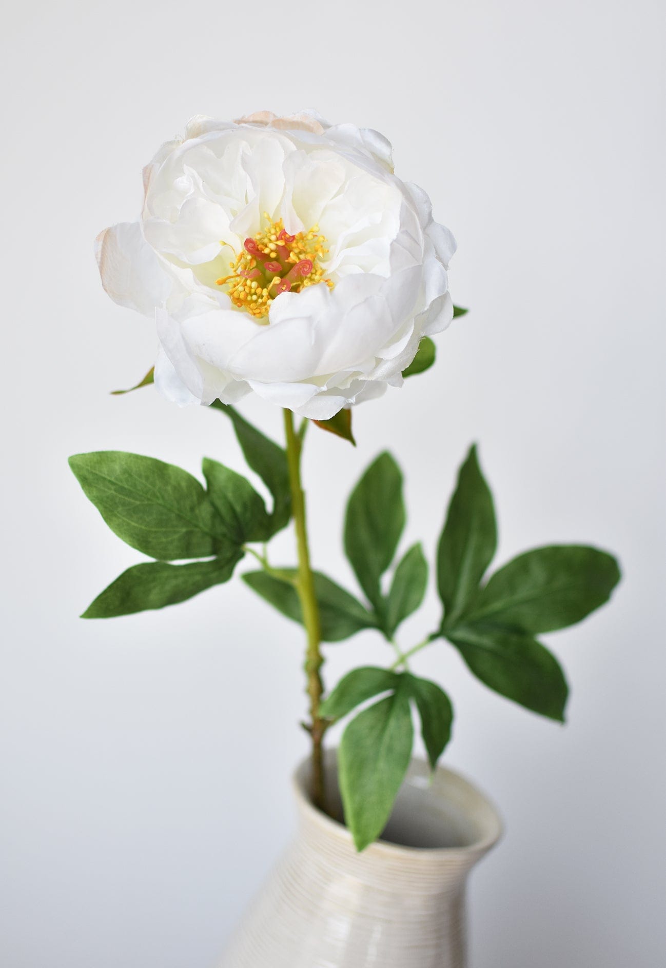 22&#x22; Faux White Peony Stem