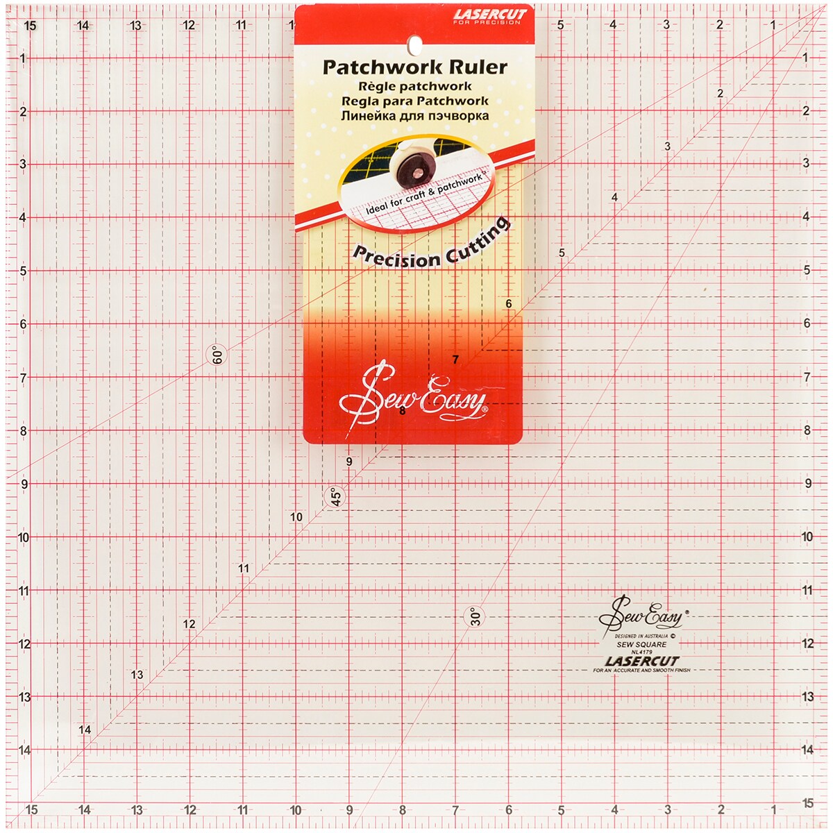 Tacony Seweasy Square Quilt Ruler-15.5&#x22;X15.5&#x22;