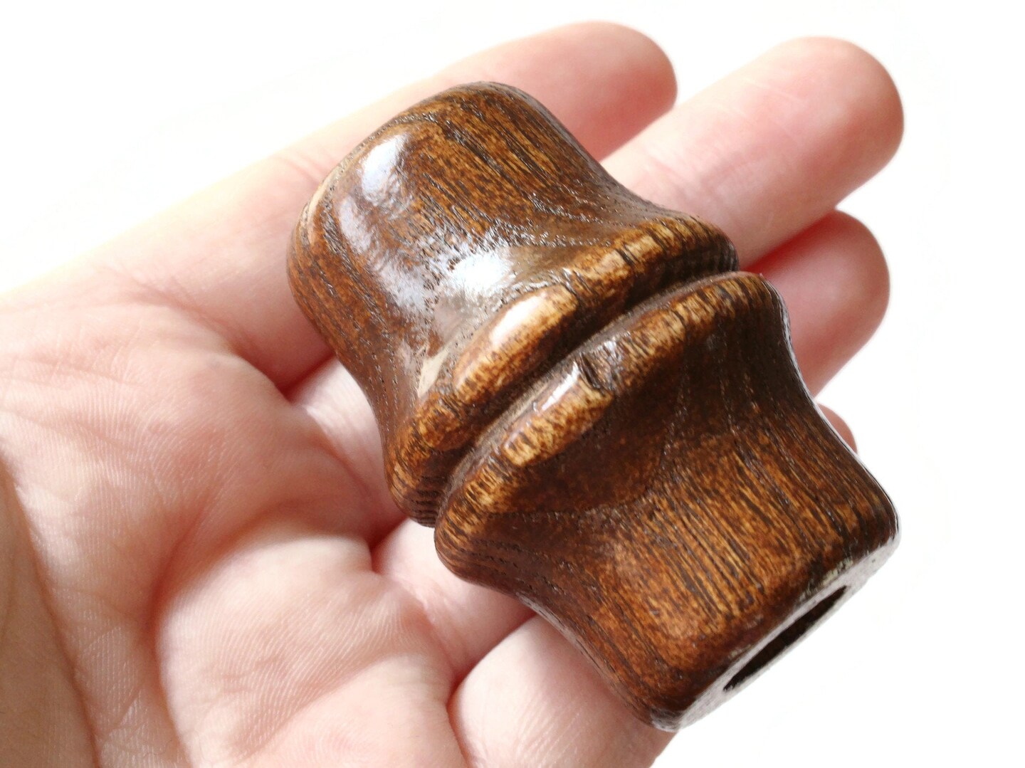 2 51mm Tube Beads Dark Brown Vintage Wood Beads Wooden Large Hole Macrame Beads