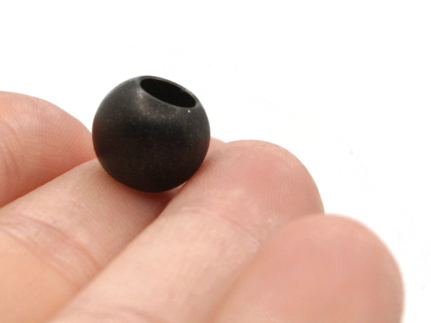 40 12mm Satin Black Round Acrylic Beads