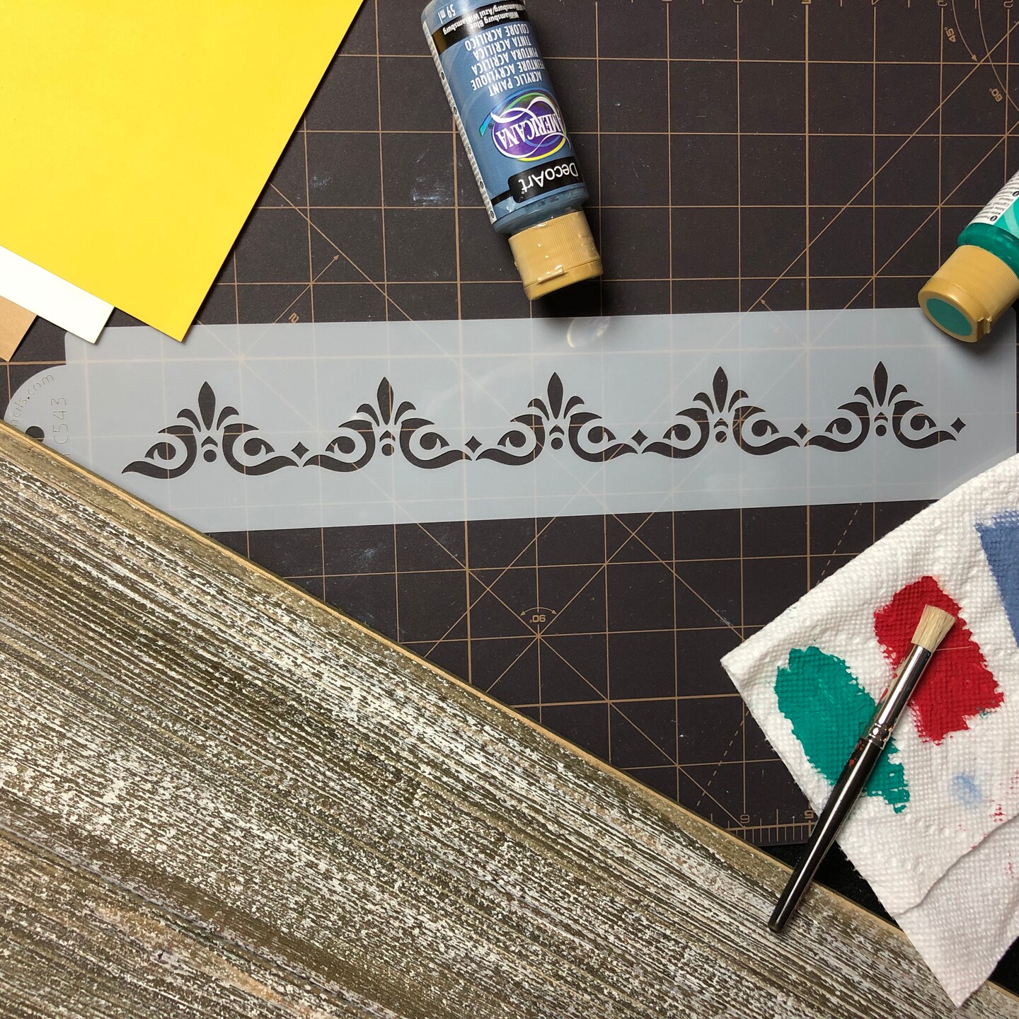 Mexican Tile Cake Stencil Tier #3 | C543 by Designer Stencils | Cake Decorating Tools | Baking Stencils for Royal Icing, Airbrush, Dusting Powder | Reusable Plastic Food Grade Stencil for Cakes | Easy to Use &#x26; Clean Cake Stencil