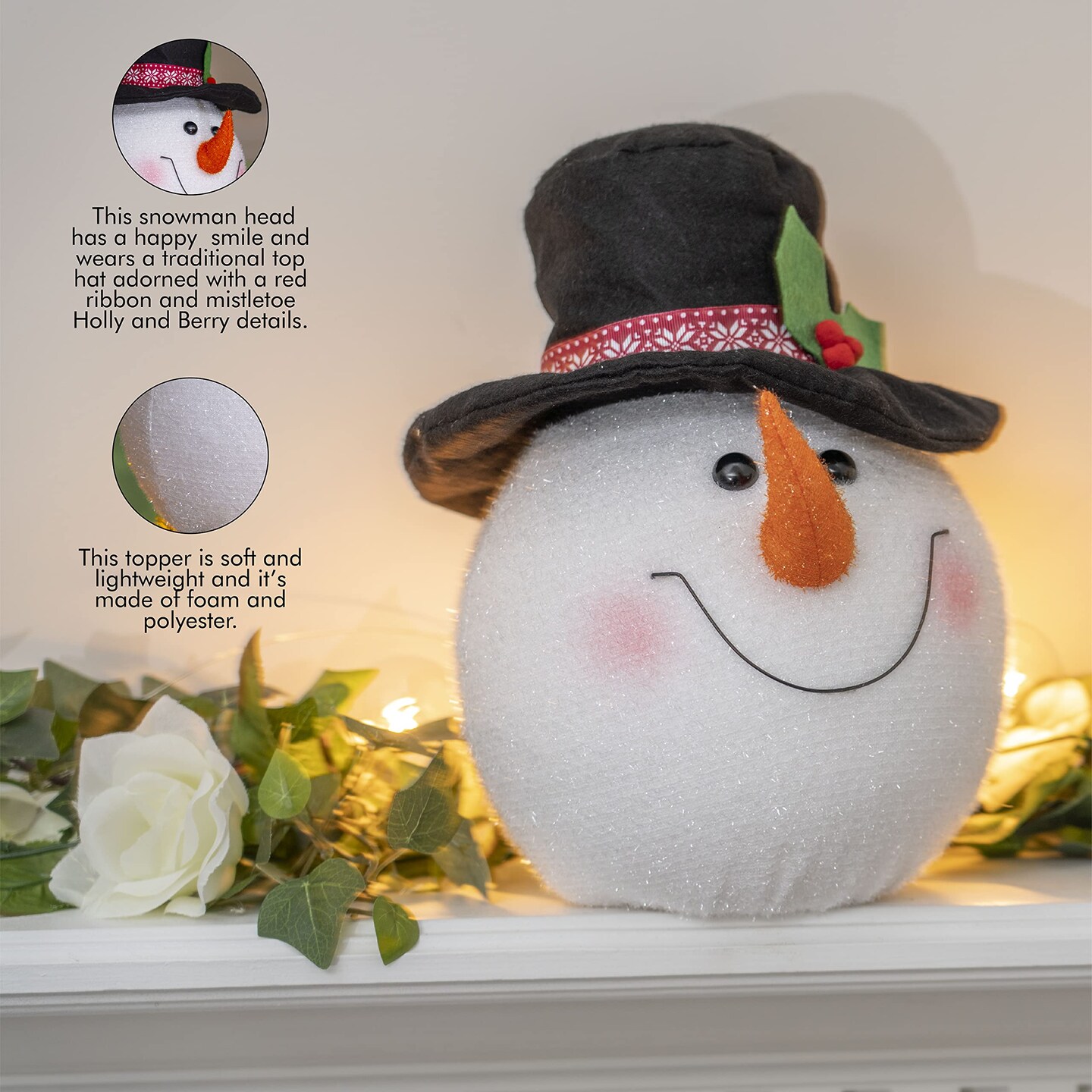 Home Accents Holiday 18 in. Snowman Tree Topper TXF1794 - The Home