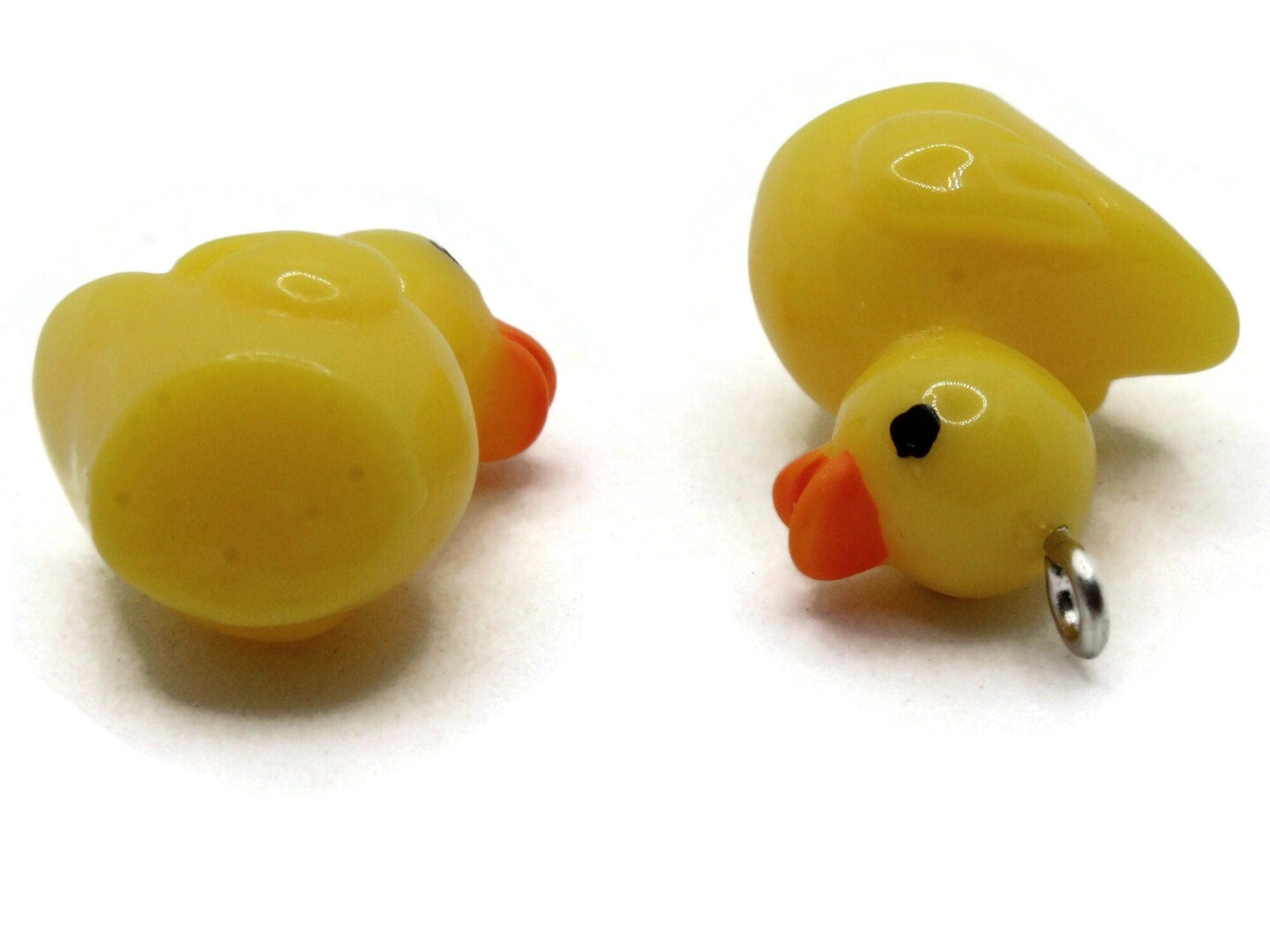 2 23mm Yellow Resin Duck Charms