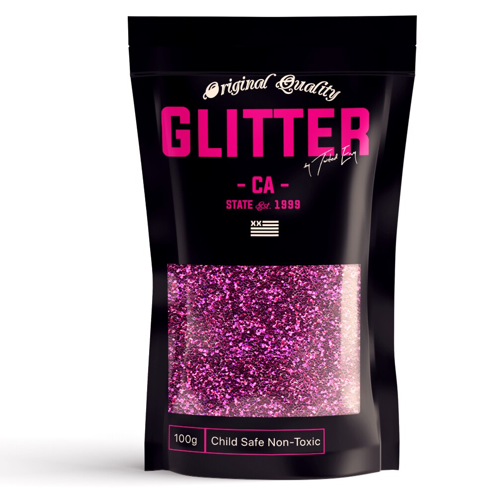 PINK FUCHSIA Premium Glitter Multi Purpose Dust Powder 100g / 3.5oz for use with Arts & Crafts Wine Glass Decoration Weddings Cards Flowers Cosmetic Face Body (PACKAGING MAY VARY)