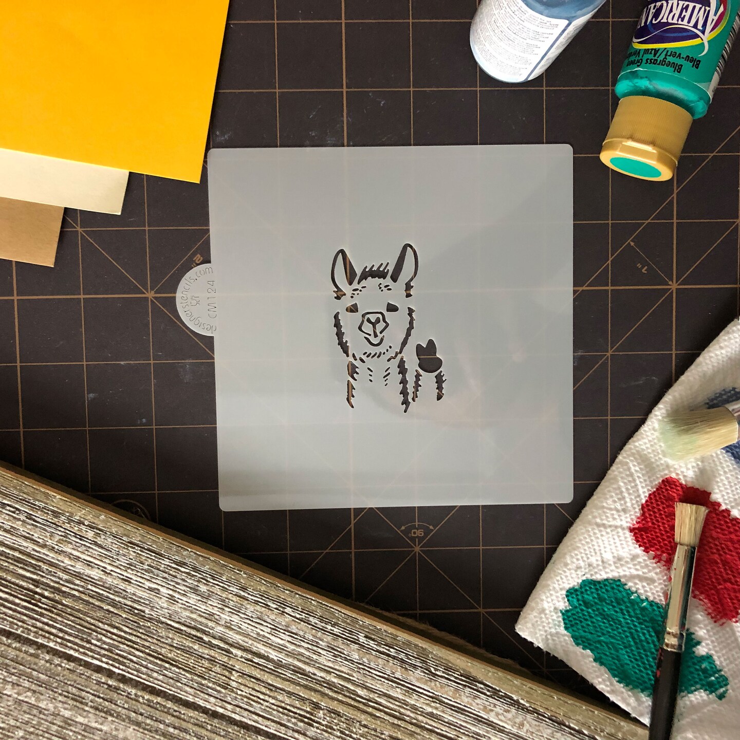 Llama Cookie &#x26; Craft Stencil | CM124 by Designer Stencils | Cookie Decorating Tools | Baking Stencils for Royal Icing, Airbrush, Dusting Powder | Craft Stencils for Canvas, Paper, Wood | Reusable Food Grade Stencil