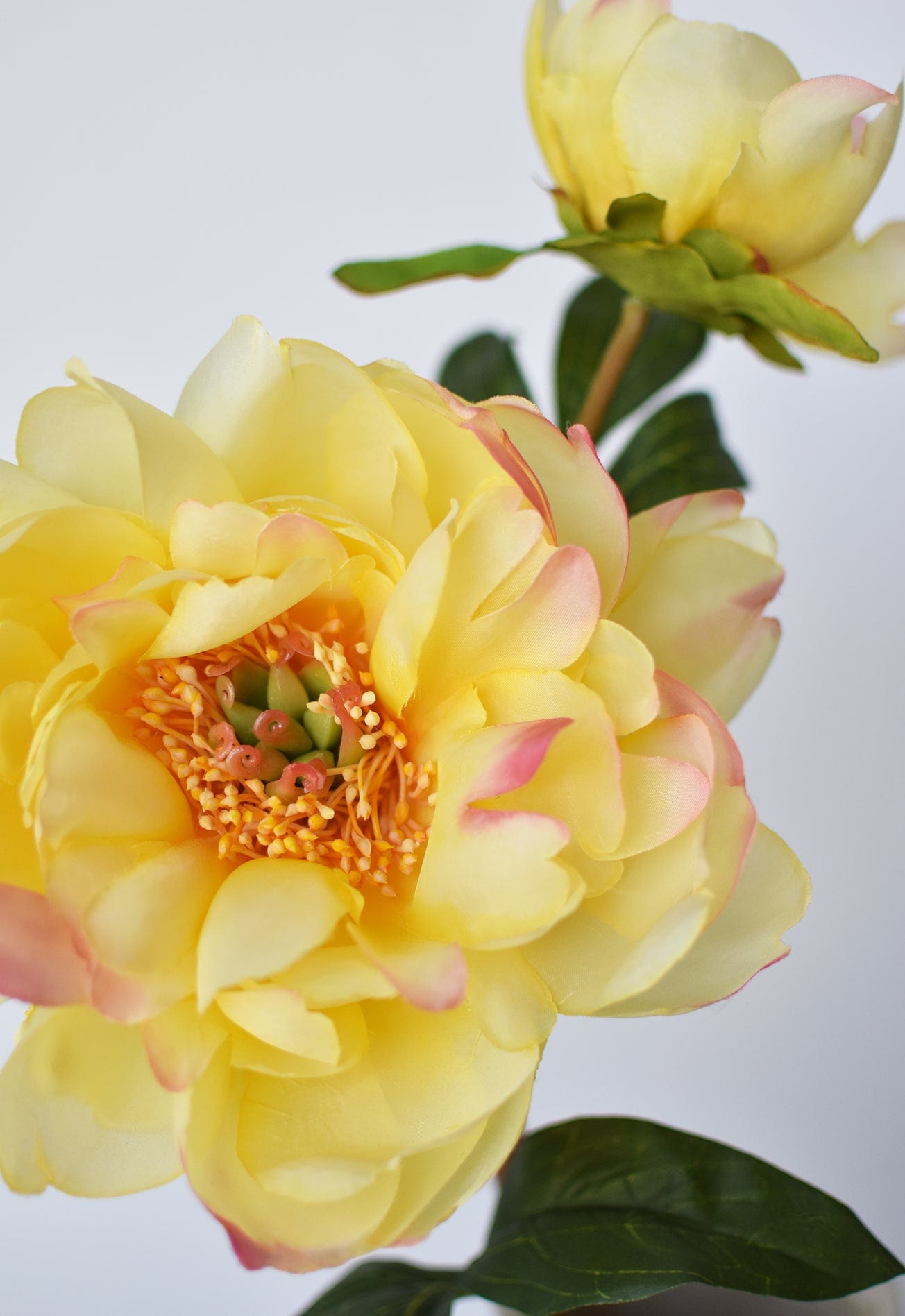 22.5&#x22; Faux Peony Stem w/Bud Yellow