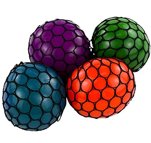 Rhode Island Novelty 3 Inch Mesh Squishy Balls, Pack of 12