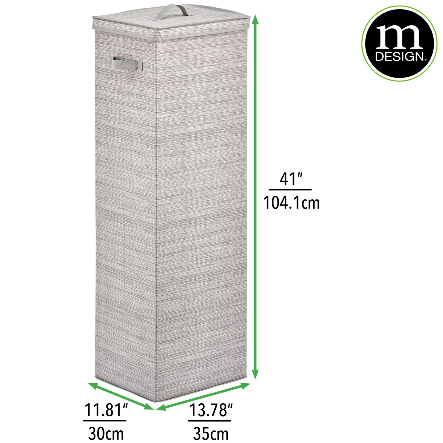 mDesign Tall GiftWrapping Paper Storage Box with Handles + Removable